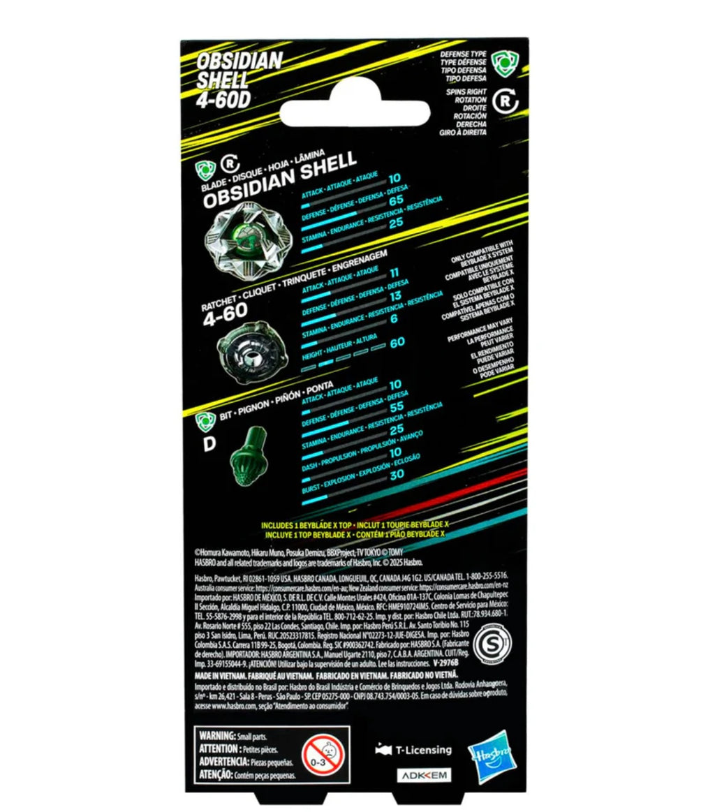 OBSIDIAN SHELL 4-60D BEYBLADE X